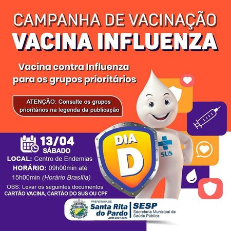Left or right campanha de vacina o influenza dia d